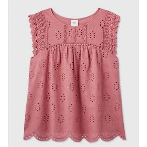 NWT Knox Rose Pink Eyelet Blouse